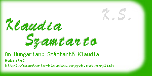 klaudia szamtarto business card